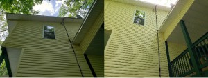 Before and After Pressure Washing a Home