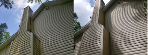 Before and After Soft Washing a Home