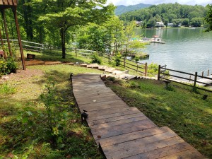 Soft washing wood pathway