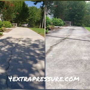 Extra Pressure Pressure Washing Driveway Driveway before and after
